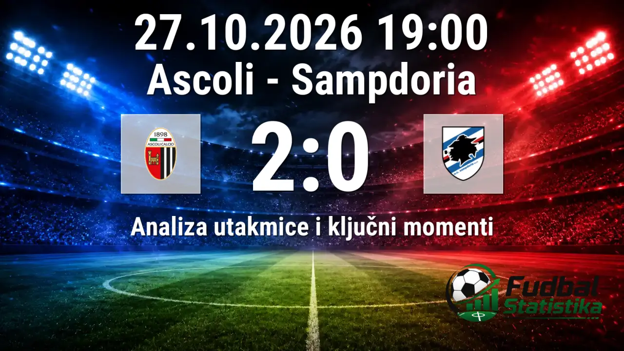 Ascoli - Sampdoria 2:0, Serie B 9. kolo