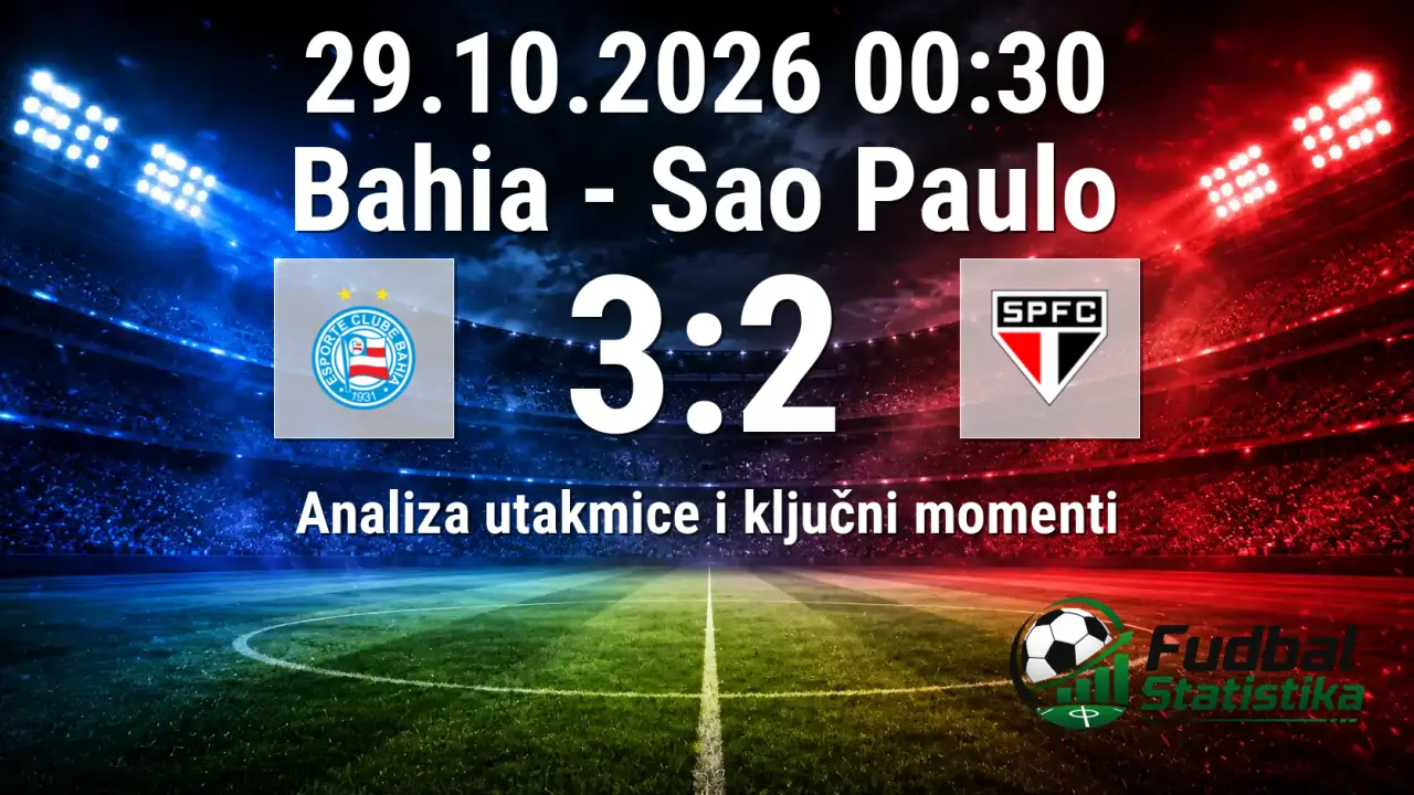 Bahia vs Sao Paulo 3:2 - analiza utakmice Serie A Brazil 2026