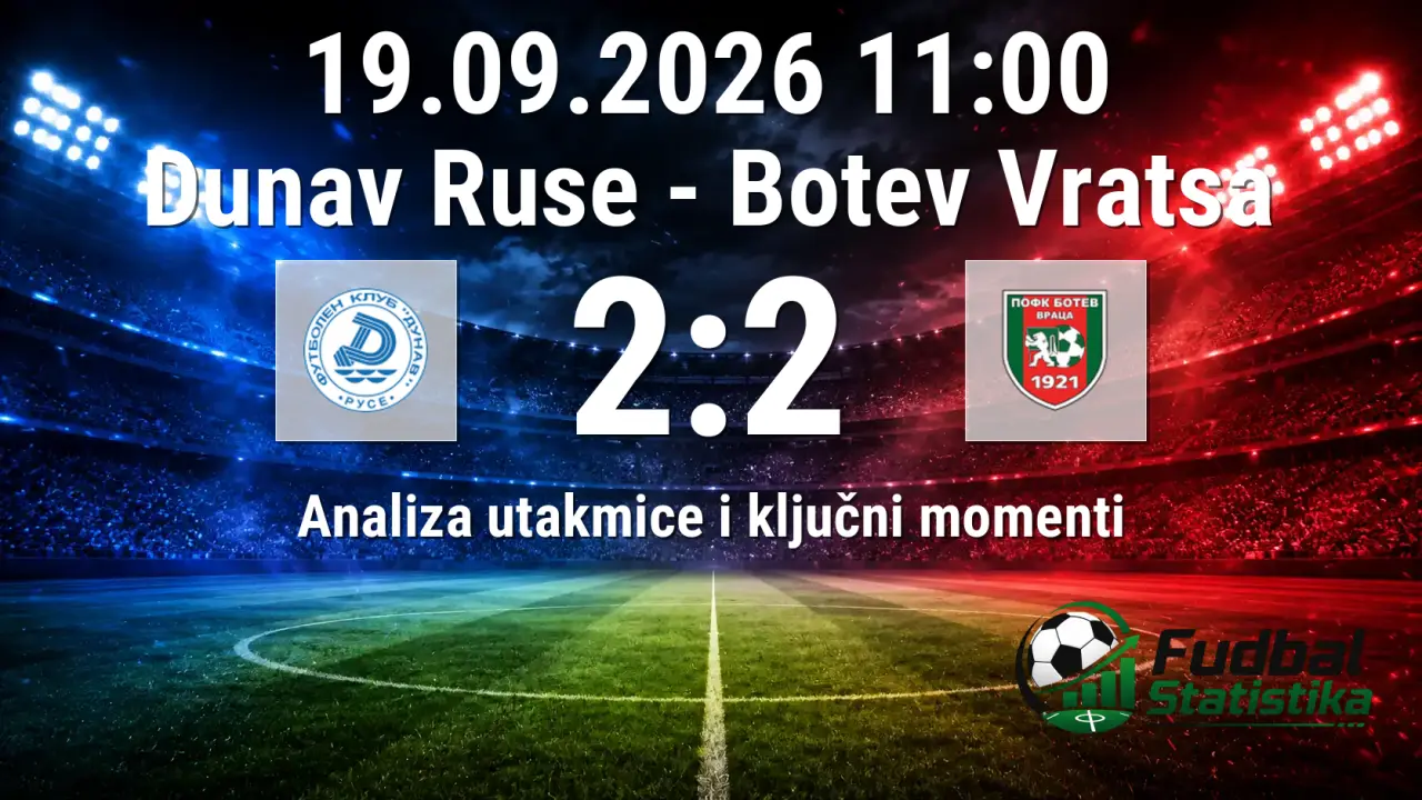 Dunav Ruse i Botev Vratsa remizirali 2:2