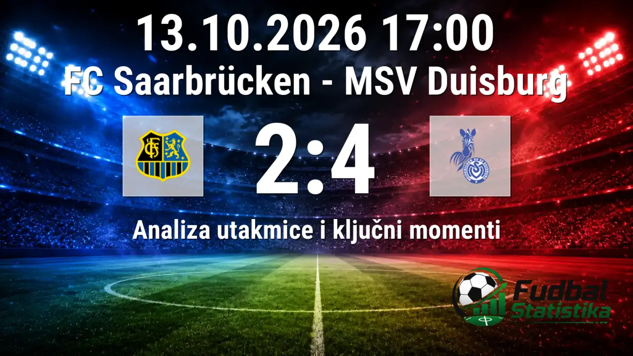 FC Saarbrücken - MSV Duisburg 2:4, 3. Liga analiza