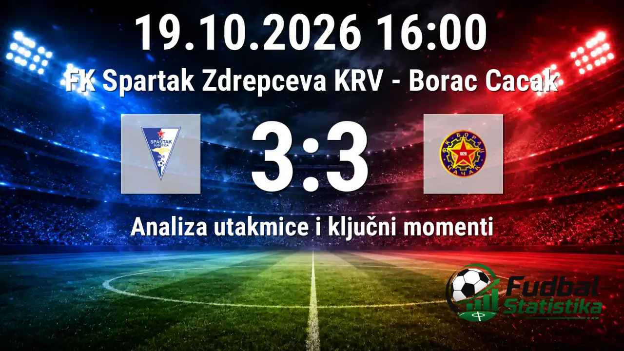 Spartak Zdrepceva KRV - Borac Čačak 3:3