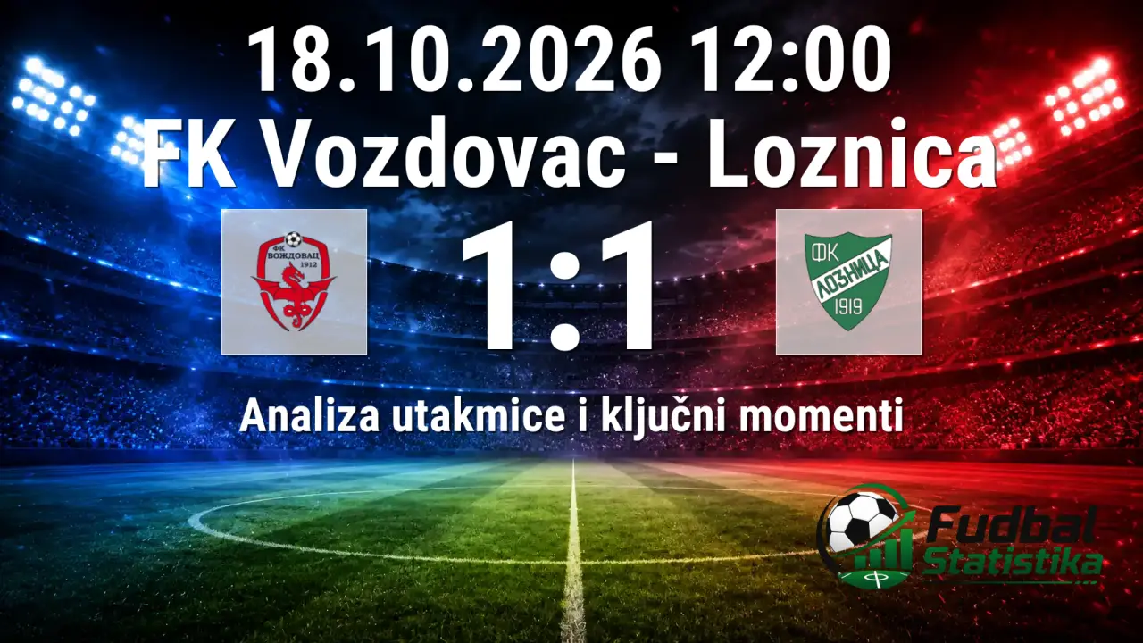 Vozdovac i Loznica odigrali nerešeno u 14. kolu Prve lige