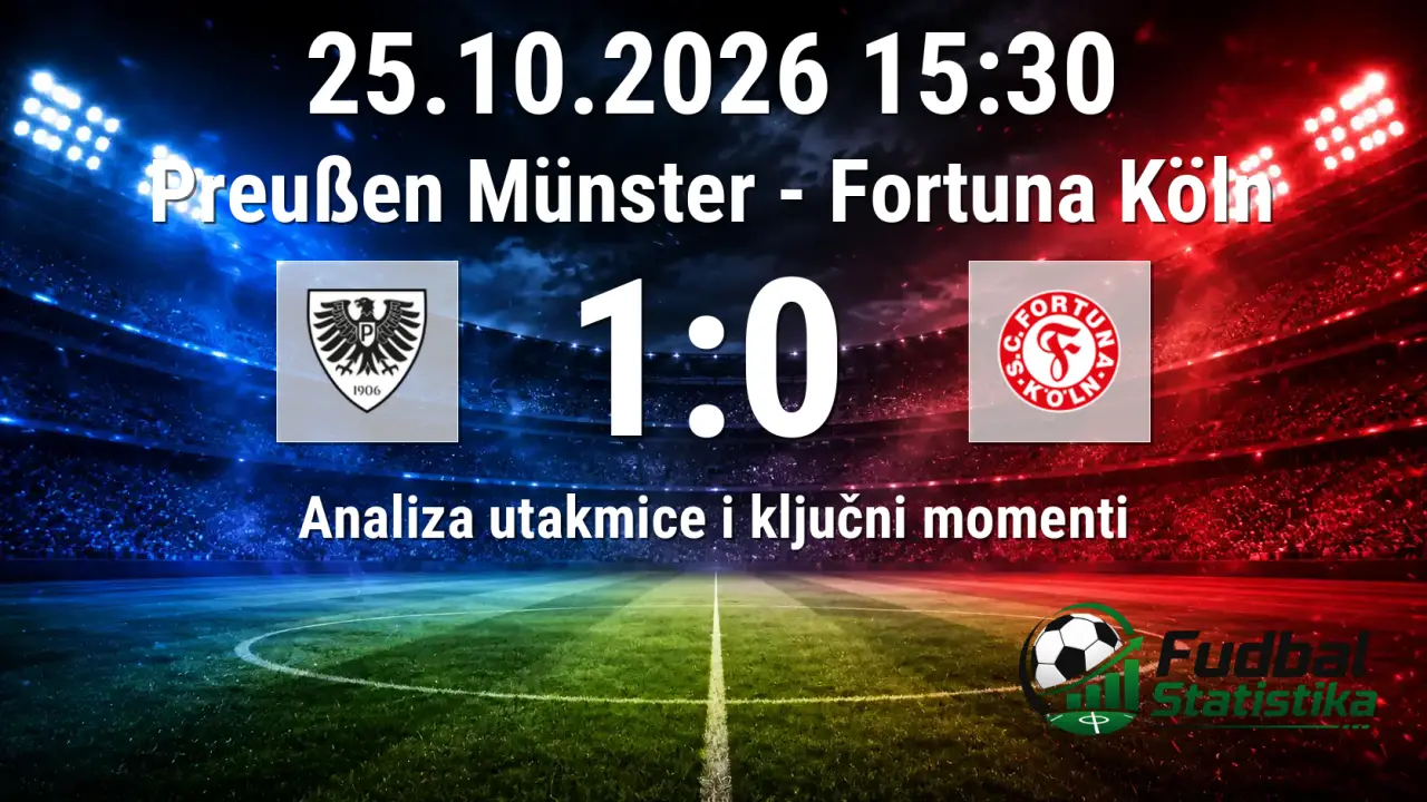 Preußen Münster - Fortuna Köln 1:0, 3. Liga 11. kolo