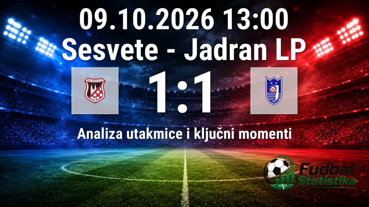Sesvete i Jadran LP remizirali u 8. kolu Prve NL Hrvatske