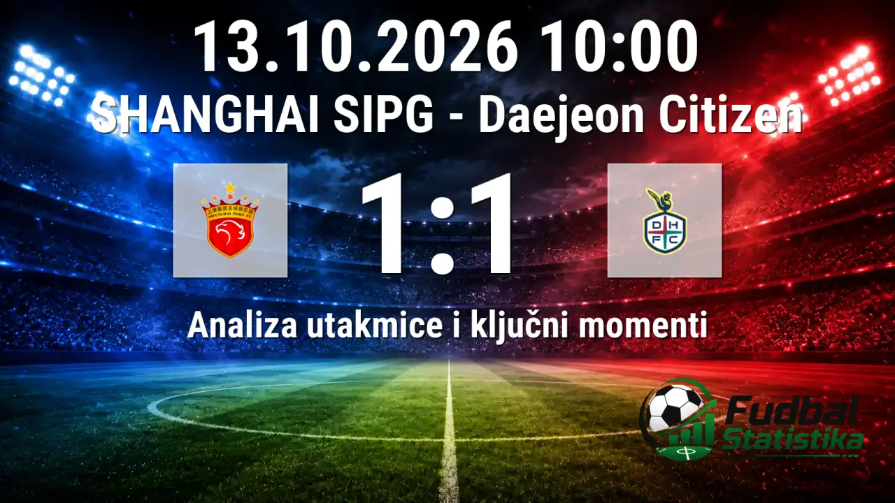 Shanghai SIPG i Daejeon Citizen remizirali u Ligi šampiona AFC