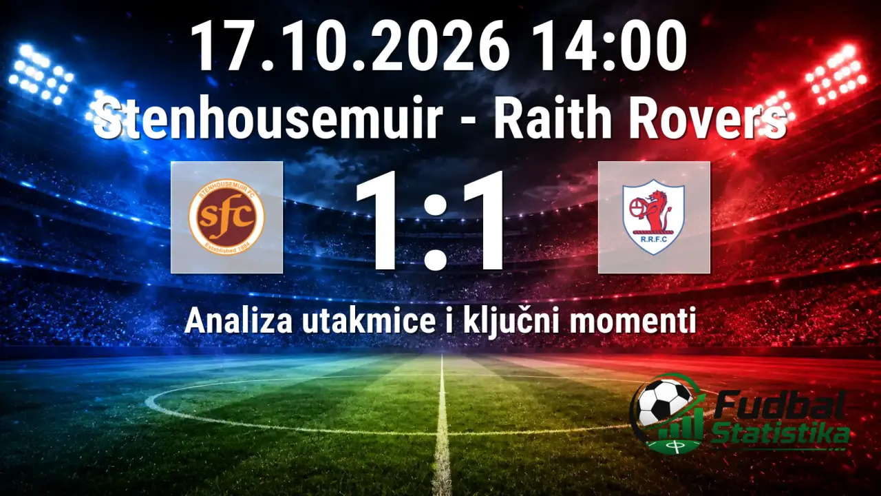 Stenhousemuir vs Raith Rovers 1:1 u Škotskoj Championship ligi