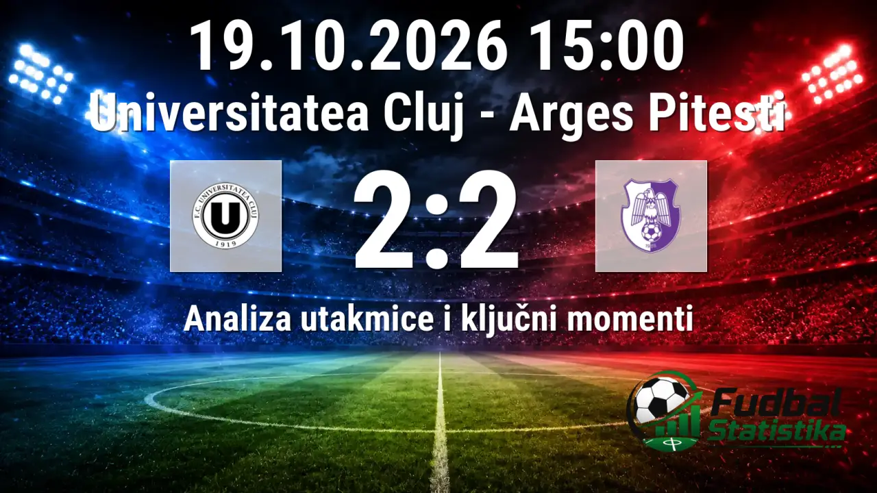 Universitatea Cluj - Arges Pitesti 2:2, Liga I 2026